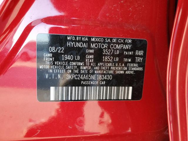 3KPC24A65NE183430 | 2022 HYUNDAI ACCENT SE