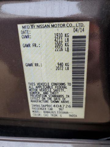 1N4AL3AP9EC404726 | 2014 NISSAN ALTIMA 2.5