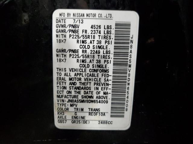 JN8AS5MV8DW654009 2013 Nissan Rogue S