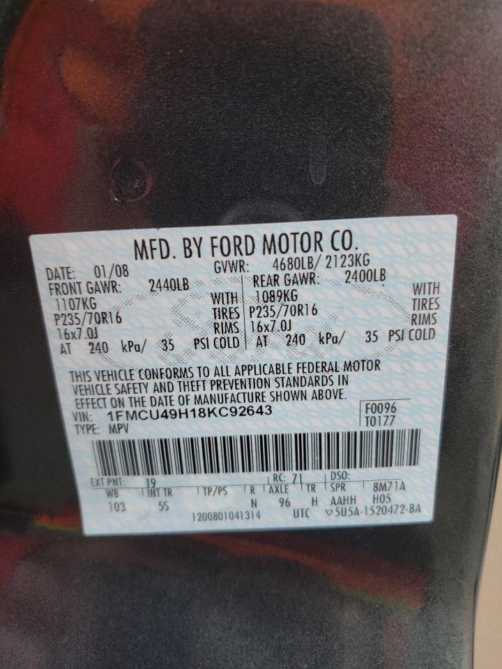 1FMCU49H18KC92643 2008 Ford Escape Hev 1FMCU49H18KC92643 2008 Ford Escape Hev