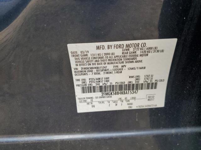 2FMGK5B84KBA15347 Ford Flex SE 12