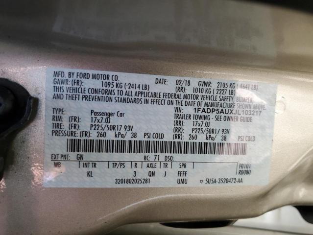 1FADP5AUXJL103217 Ford C-MAX SE