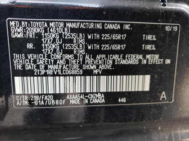 2T3P1RFV1LC068859 | 2020 TOYOTA RAV4 XLE