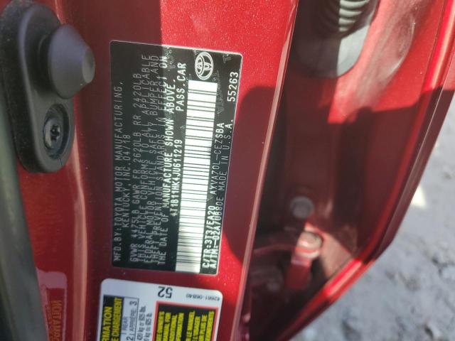 4T1B11HK4JU611219 | 2018 TOYOTA CAMRY L