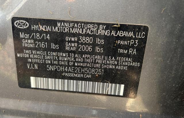 5NPDH4AE2EH508251 Hyundai ELANTRA SE