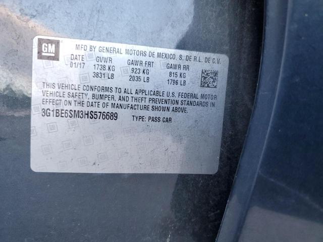  CHEVROLET CRUZE 2017 Вугільний