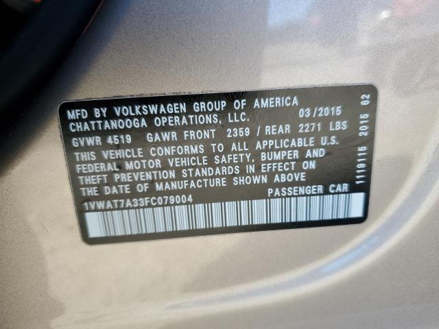 1VWAT7A33FC079004 | 2015 VOLKSWAGEN PASSAT S