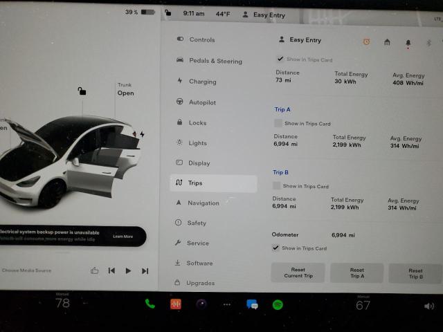 7SAYGDEE5NA016729 | 2022 TESLA MODEL Y