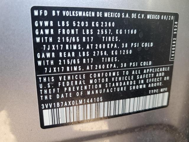 3VV1B7AX0LM144105 Volkswagen Tiguan S 12