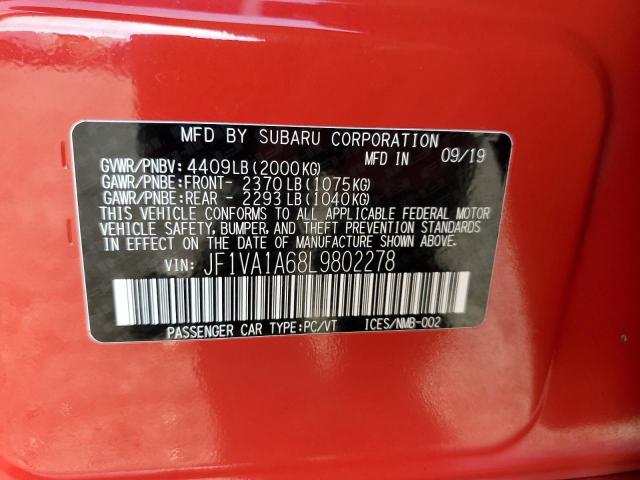 JF1VA1A68L9802278 Subaru WRX