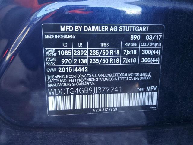 VIN WDCTG4GB9JJ372241 2018 Mercedes-Benz GLA-Class,... no.12