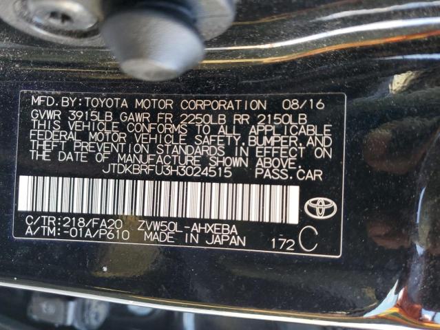 2017 TOYOTA PRIUS - JTDKBRFU3H3024515