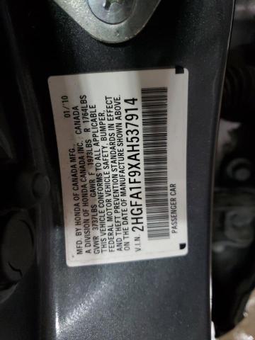 2HGFA1F9XAH537914 | 2010 Honda civic exl