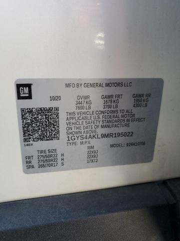 2021 Cadillac Escalade Luxury VIN: 1GYS4AKL9MR195022 Lot: 77229583