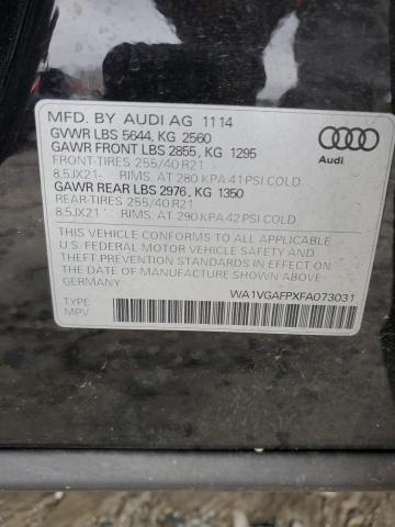 2015 AUDI SQ5 PRESTI WA1VGAFPXFA073031