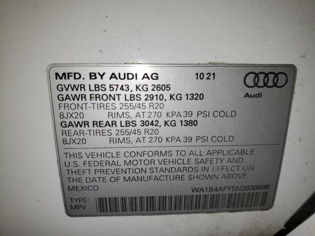 WA1B4AFY5N2030696 2022 AUDI SQ5, photo no. 12