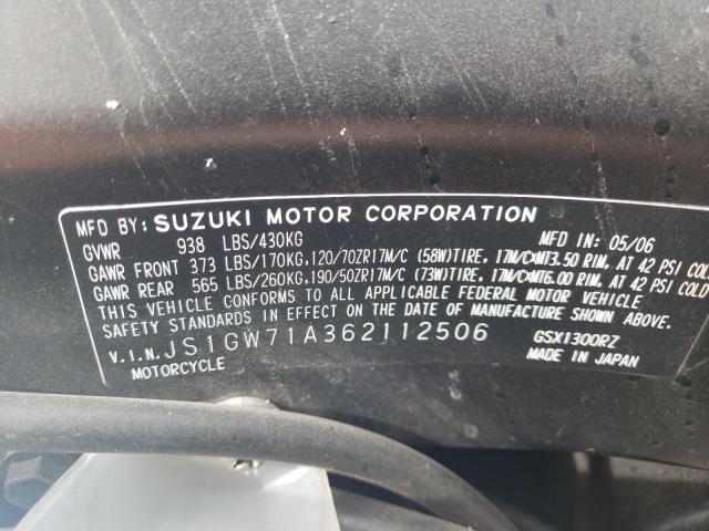 2006 SUZUKI GSX1300 R JS1GW71A362112506