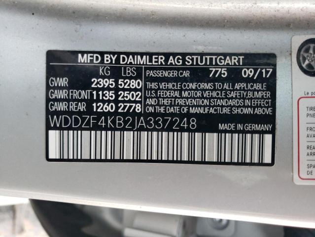 WDDZF4KB2JA337248 2018 Mercedes-Benz E 300 4Matic