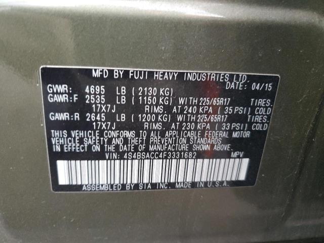 4S4BSACC4F3331682 Subaru Outback 2.5i Premium