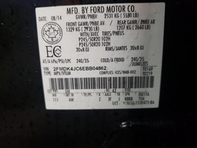 2FMDK4JC6EBB04862 | 2014 FORD EDGE SEL