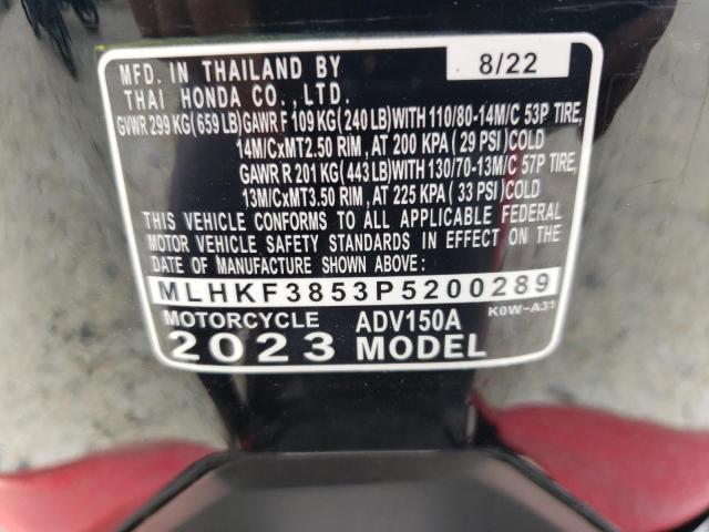 2023 HONDA ADV150 A - MLHKF3853P5200289
