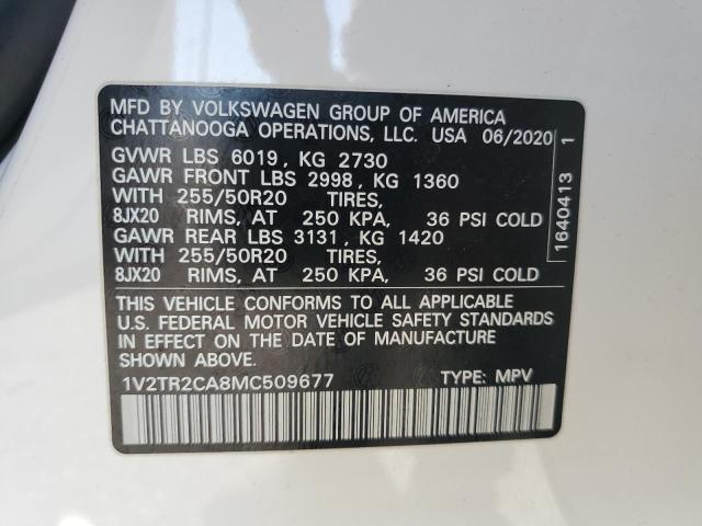 VIN 1V2TR2CA8MC509677 2021 Volkswagen Atlas, Sel Pr... no.13