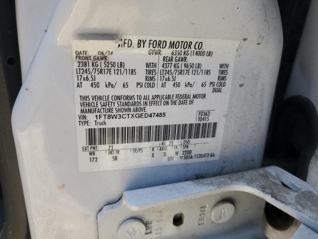 1FT8W3CTXGED47485 | 2016 FORD F350 SUPER