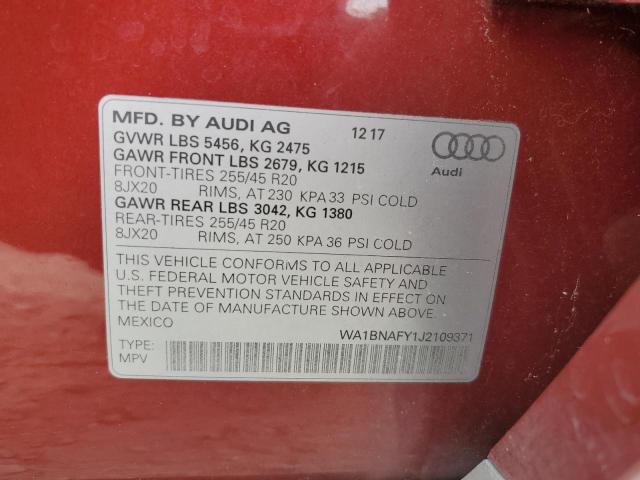 WA1BNAFY1J2109371 2018 AUDI Q5, photo no. 12