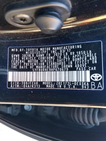 5YFBURHE9HP670679 | 2017 TOYOTA COROLLA L