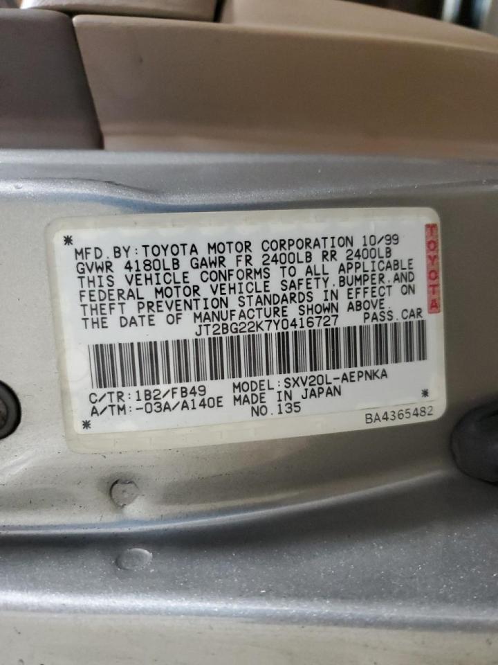 JT2BG22K7Y0416727 2000 Toyota Camry Ce