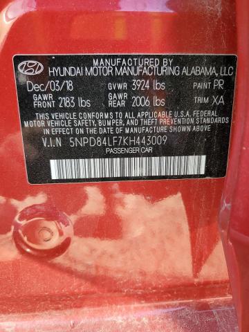 2019 HYUNDAI ELANTRA L - 5NPD84LF7KH443009