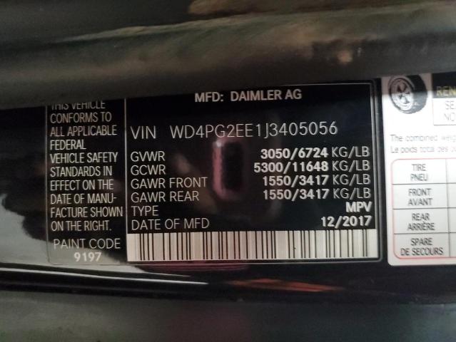 WD4PG2EE1J3405056 | 2018 MERCEDES-BENZ METRIS