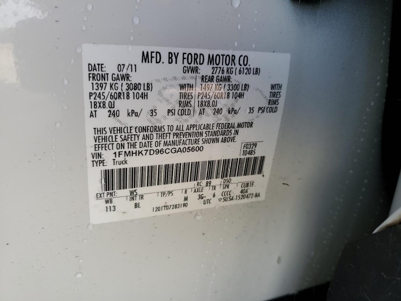 1FMHK7D96CGA05600 2012 Ford Explorer Xlt