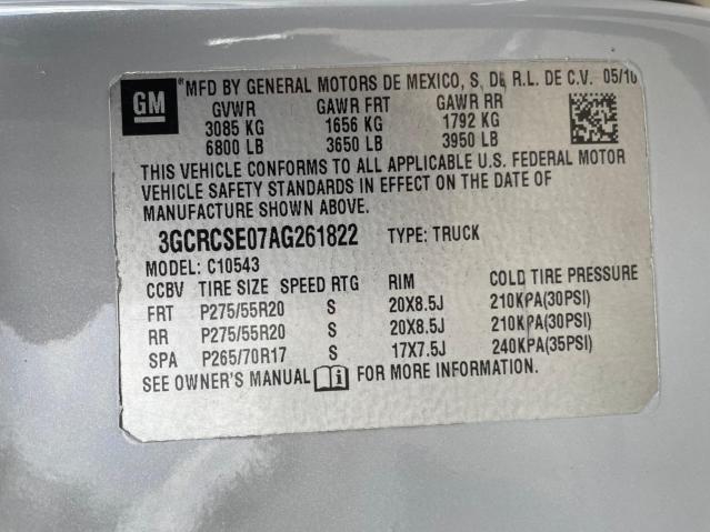 3GCRCSE07AG261822 2010 Chevrolet Silverado C1500 Lt