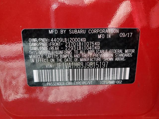 JF1VA1H63J9815197 Subaru Wrx Limited