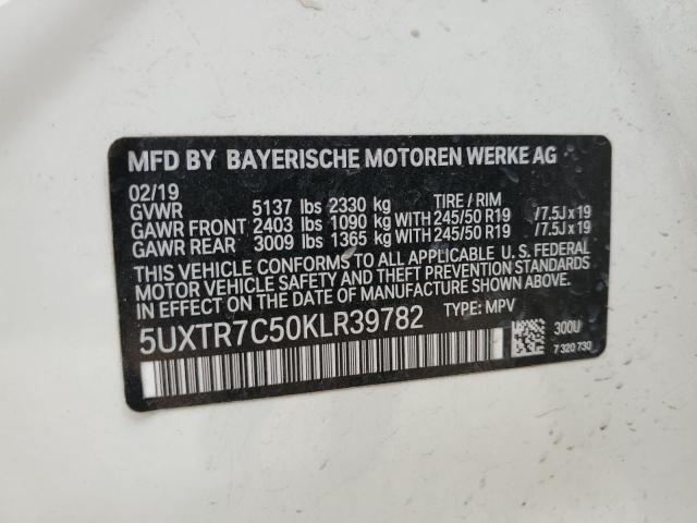 5UXTR7C50KLR39782 2019 BMW X3, photo no. 12