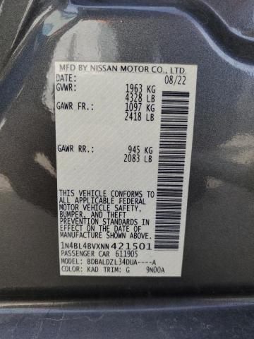 1N4BL4BVXNN421501 | 2022 NISSAN ALTIMA S