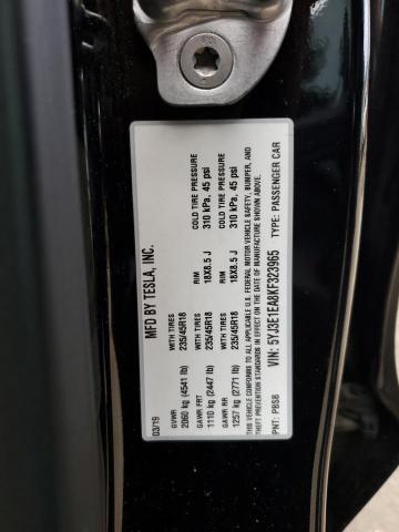 5YJ3E1EA8KF323965 | 2019 TESLA MODEL 3