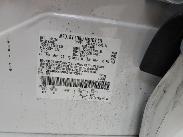 2016 Ford Edge Titanium VIN: 2FMPK4K96GBC32988 Lot: 78164113