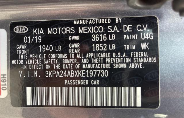 3KPA24ABXKE197730 KIA RIO S