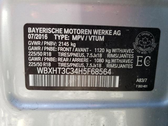 2017 BMW X1 XDRIVE2 - WBXHT3C34H5F68564