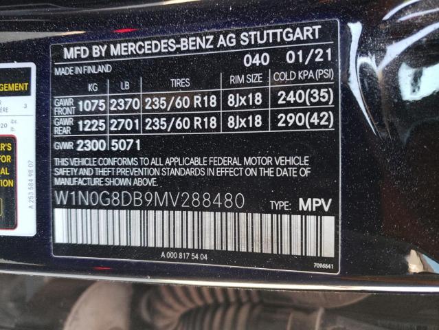 W1N0G8DB9MV288480 Mercedes-Benz GLC 300