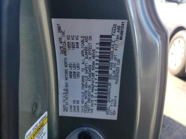 2008 Mitsubishi Eclipse Gs VIN: 4A3AK24F48E002743 Lot: 76014483