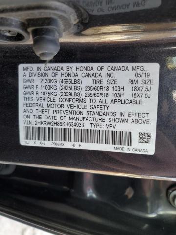 2HKRW2H86KH634933 | 2019 HONDA CR-V EXL