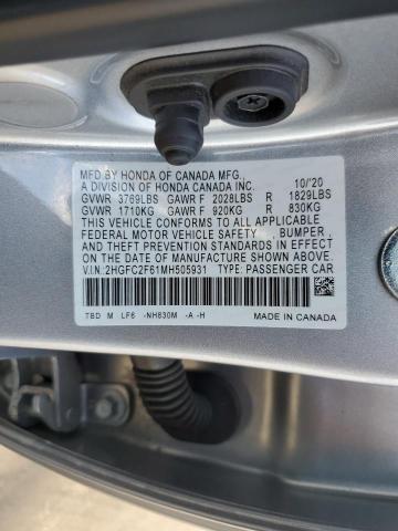 2HGFC2F61MH505931 | 2021 HONDA CIVIC LX