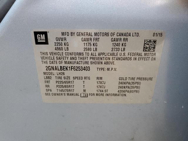 2015 CHEVROLET EQUINOX LT - 2GNALBEK1F6253403