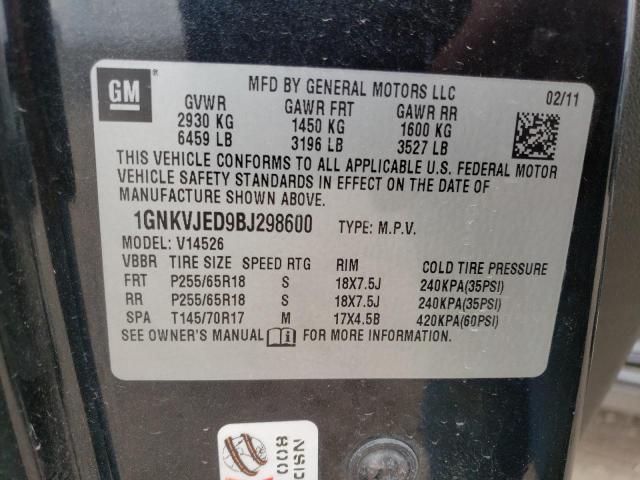 1GNKVJED9BJ298600 | 2011 Chevrolet traverse lt