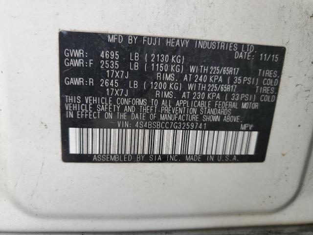 2016 SUBARU OUTBACK 2. - 4S4BSBCC7G3259741