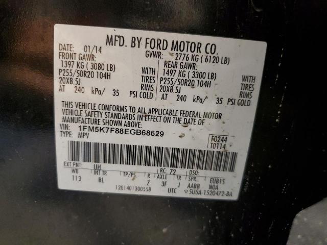 1FM5K7F88EGB68629 | 2014 FORD EXPLORER L