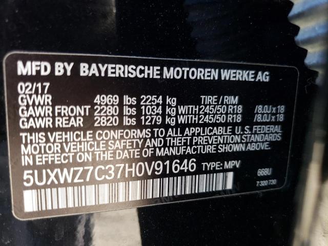 VIN 5UXWZ7C37H0V91646 2017 BMW X3, Sdrive28I no.12